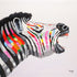 Colourful Zebra | Hand painted oil on canvas | 56x48cm Framed