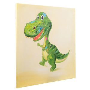 T Rex Dinosaur | Hand Painted Oil on canvas | 60x60cm Framed - Fun Animal Art