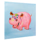 Happy Hippopotamus | Hand Painted Oil on Canvas | 60x 60cm Framed. - Fun Animal Art