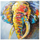 Classic Abstract Elephant | Hand Painted Oil on Canvas | 60 x 60cm Framed - Fun Animal Art