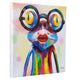 Crazy Girl Frog in Glasses | Hand Painted Oil on Canvas | 50x50cm Framed - Fun Animal Art