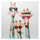 3 Cool Giraffes | Hand Painted Oil on Canvas | 60x60cm Framed - Fun Animal Art