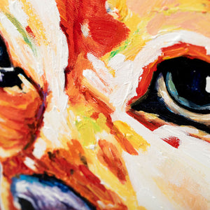 Beautiful Vibrant Labrador | Hand Painted Oil on Canvas | 60x60cm. Framed - Fun Animal Art