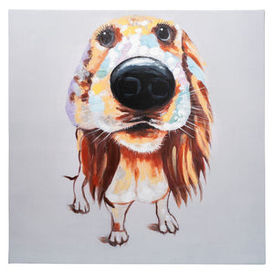 Hound Dog | Hand painted oil on canvas | 60x60cm Framed - Fun Animal Art