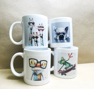 Cool Animal Mugs - Made of Fine China and Kiln-Fired for Extra Durability - Fun Animal Art