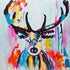 Colourful Stag  Hand painted oil on canvas | 50x50cm Framed