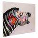 Colourful Zebra. 100% hand painted oil on canvas. Framed - Fun Animal Art