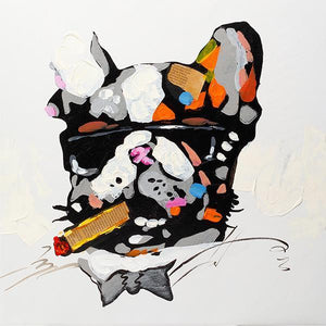 Cool Bulldog with sunglasses | Oil on Canvas | 50x50cm Framed | Save 33% - Fun Animal Art