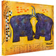 Playing Elephants. 100% hand painted oil on canvas. Framed - Fun Animal Art